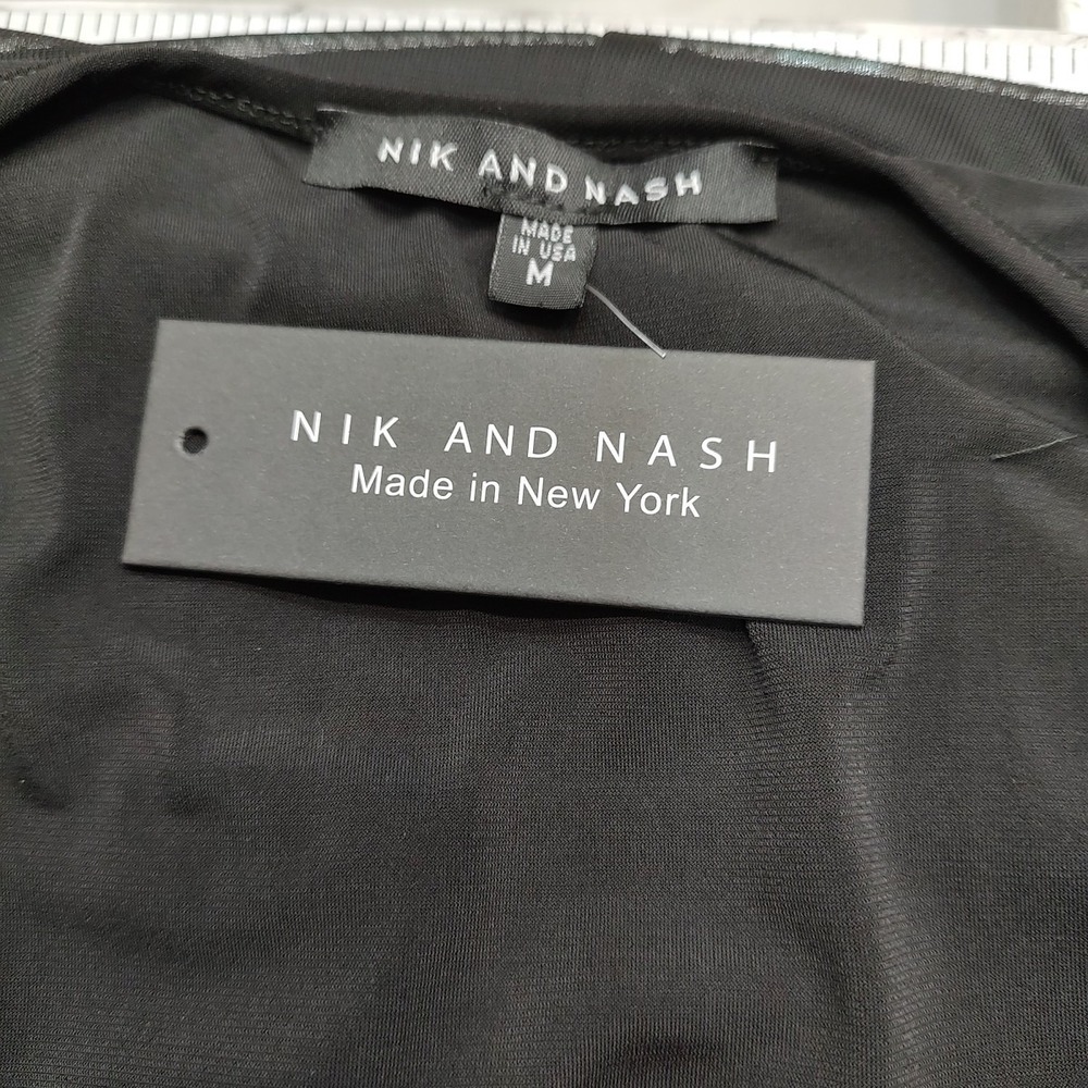 Nik And Nash Black Layer Sheer Dress Sleeveless Midi Sz Medium Minimalist - Picture 5 of 7
